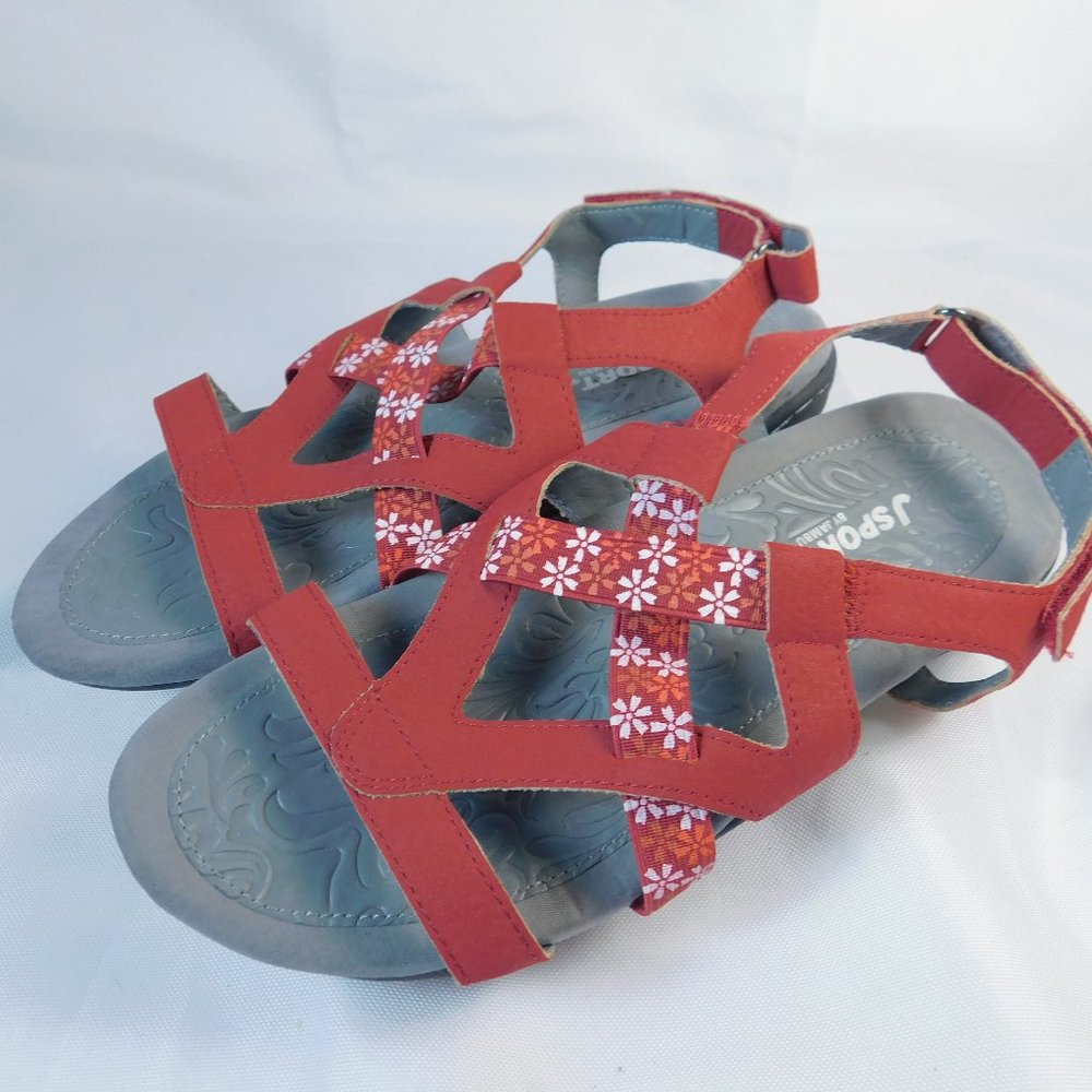 JSport by Jambu Woodland Sport Red Sandals Size 6